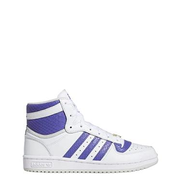 Imagem de adidas Tênis feminino Ten Rb High Casual - Branco, Branco nuvem, roxo, cinza, 34