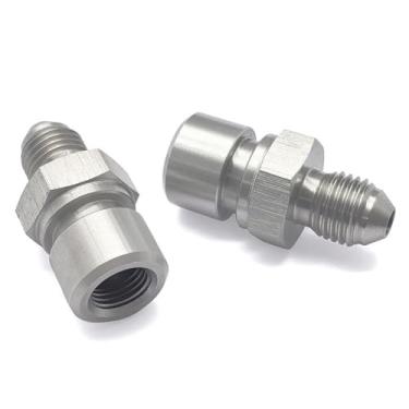 Imagem de kingsea Pacote com 2 4AN macho para alargador invertido macho 3/8-24, conexões de linha de freio inoxidável, conector de encaixe do adaptador de freio