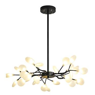 Imagem de Lustre de vidro preto feito à mão, G4 Firefly Pendant Light Semi Flush Mount ajustável Luz de teto compatível com sala de estar, quarto, cozinha, sala de jantar, luzes pendentes modernas