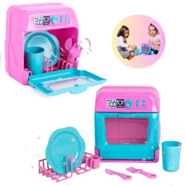 Imagem de Lava louças Brinquedo Cozinha De Criança Infantil  Com 5 Peças Acessor