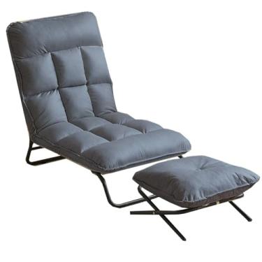 Imagem de espreguiçadeira, cadeira preguiçosa para quarto, cadeira de destaque estofada com estrutura de metal, poltrona de sofá, cadeira de leitura dobrável, confortável para sala de estar, dormitório, jardim