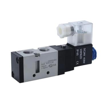 Imagem de KVF3130 KVF3130 Válvula solenoide de cabeça dupla controle duplo 5 vias 2 posições Power Down Hold Válvula direcional pneumática 1 peça (tipo suporte de amp, DC24V)