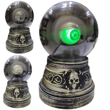 Imagem de Bola Cristal Olho Magico Hallowen Acende Som Dia Das Bruxas Sensor Barulho Movimento Susto Enfeite Terror Assustador
