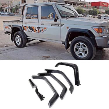 Imagem de Guarnições de roda de carro Acessórios de alargamento de arco de salto de roda compatíveis com Land Cruiser LC79 2007+ Kit de carroceria de guarnições de para-lama de roda de sobrancelha de roda