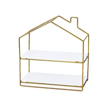 Imagem de Suporte para bolo, bandeja de bolo de camada dupla, bandeja de dim sum para sobremesa, moldura para cupcake, moldura de bolo de chá da tarde, prato de bolo, doces