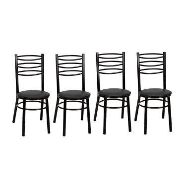 Imagem de Kit 4 Cadeiras Cp33 Pintadas Pretas Treparoni Preto