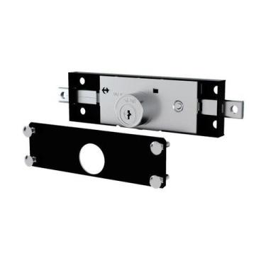 Imagem de Fechadura Para Porta De Enrolar 1201 Tetra Chave Preto Fosco Stam
