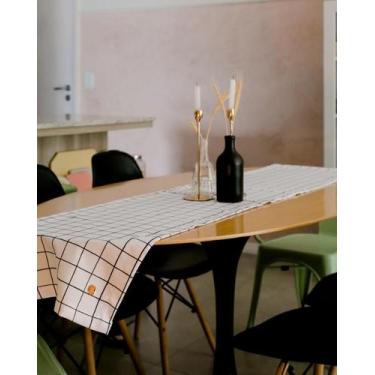 Imagem de Caminho de Mesa Minimalista Quadriculado - Pano Urbano