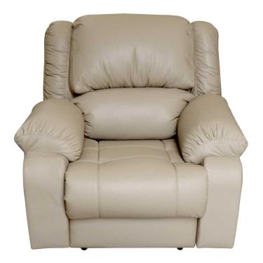 Imagem de Poltrona do Papai Reclinável Elétrica com Entrada USB Magnum PU Sintético Bege - Gran Belo