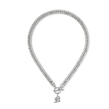 Imagem de ADEMISHIA Colar feminino com inicial inglesa antiga em ouro 18 K, delicado pingente A-Z com corrente cubana de aço inoxidável, gargantilha grossa, colar gargantilha para presente de Halloween e Natal