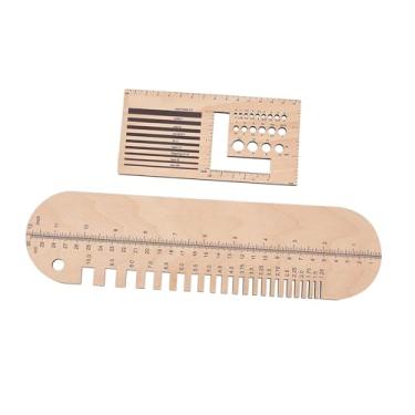 Imagem de oshhni Régua de tricô, ferramentas de tricô, artesanato ergonômico faça você mesmo, régua de crochê prática, ferramentas de medição para aulas de costura de, 2 Unidades