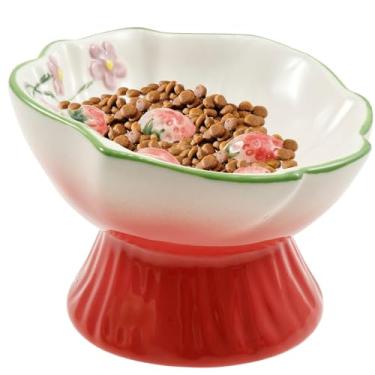 Imagem de Tigela de cerâmica para gatos com alimentador lento, tigela elevada para comida de gato pequeno, boca larga, alimentador lento, controle de velocidade de alimentação para cães e animais de estimação