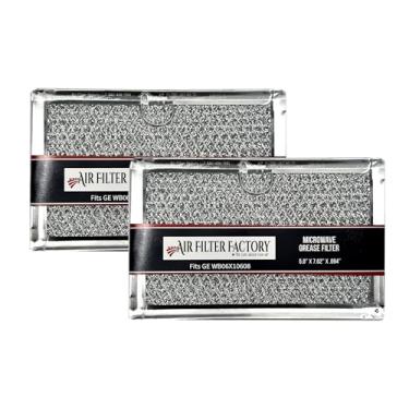 Imagem de Filtro de ar de fábrica, pacote com 2 unidades de reposição compatível para filtros de óleo de micro-ondas de malha de alumínio GE WB06X10608