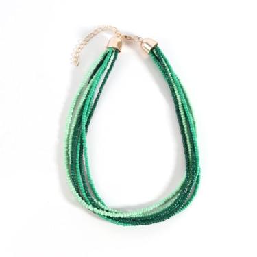 Imagem de GIKILEE Conjunto de colar de contas de sementes em várias camadas boêmio moderno gargantilha boêmio de verão para mulheres, colar havaiano feito à mão para amigos, formatura, joias de praia, Acrílico