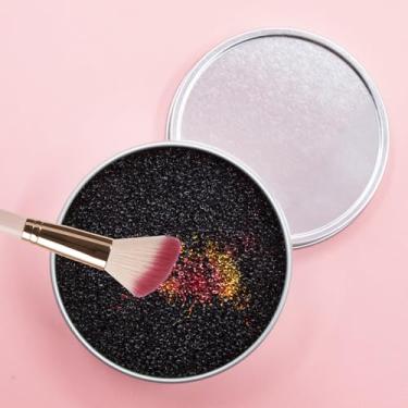 Imagem de Generic Pacote com 2 esponjas de limpeza de carvão ativado, remove rapidamente a cor em pó dos pincéis de maquiagem sem água ou tempo de secagem