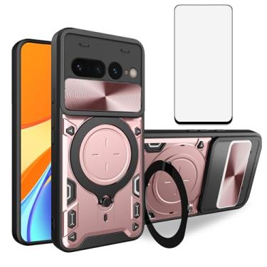 Imagem de Asuwish Capa de celular para câmera deslizante Google Pixel 7 Pro 5G, capa magnética com protetor de tela de vidro temperado e suporte de anel acessórios finos para celular Pixel7Pro Pixel7 XL Seven