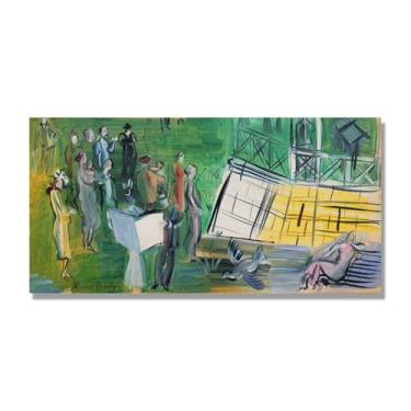 Imagem de NHLDZYH Impressionismo Cartaz (domingo) por Raoul Dufy, Impressões de arte Pôsteres pintores famosos, Impressões em tela famosas, pinturas em tela para sala de estar Moderna. 75 x 150 cm apenas tela