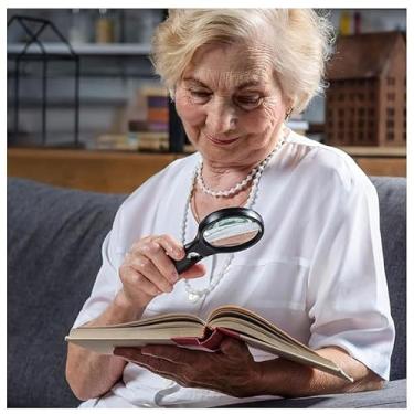 Imagem de Lupa, 3X 5X Lupa portátil para idosos, leitura, inspeção, moedas, joias, exploração