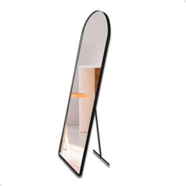 Imagem de Espelho de Chão, Espelho Corpo Inteiro Vitral com Suporte de Chão(150x50cm)(Caramelo)