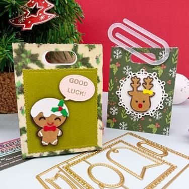 Imagem de Alinacutle Caixa de petisco de Natal, corte de metal, matrizes douradas para embalagem de presentes, artesanato de papel artesanal, faça você mesmo, festival de aniversário, recipiente de presente