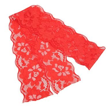 Imagem de Acouto Fita Elegante de Renda Macia – 10 Metros de Comprimento, 2,6 Polegadas de Largura, Material de Nylon Adequado para a Pele e Fácil de Cortar, Costura Perfeita, Embrulho de Presente, Projetos, Ocasiões e Decorações (Vermelho)