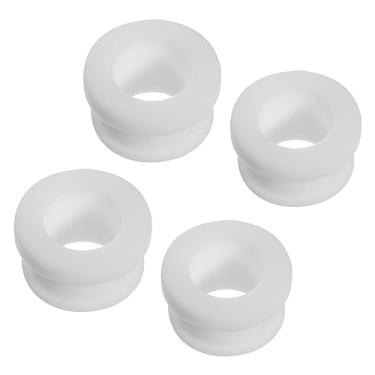 Imagem de 4 peças de encaixe com ilhós de borracha diâmetro de montagem 15 mm ID 11 mm H 12 mm vedação anti-arranhões para caixa elétrica tubo de cabo branco
