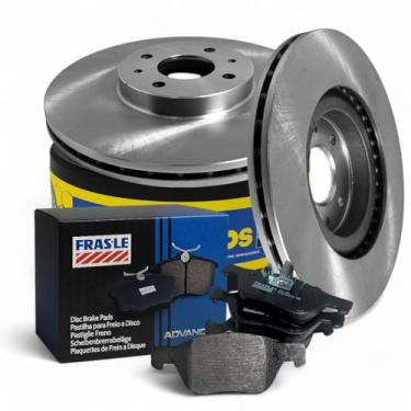Imagem de Kit Discos e Pastilhas de Freio Dianteiro Disco HF42 + Pastulha PD/92 Compatível com Argo Cronos 1.8 Pulse 1.0