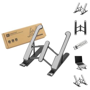 Imagem de Suporte Preto Ergonômico para Notebook com Altura Ajustável e Conforto