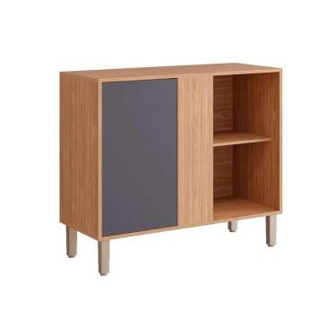 Imagem de Gabinete De Cozinha Modulado Balcão C- Tampo Divina De Canto C- 1 Porta 92cm Cinamomo-titanium - Mgm