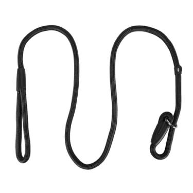 Imagem de Coleira de corda 2 em 1 para cães, de nylon macio, antiderrapante, ajustável, coleira de adestramento para cães, para cães pequenos e médios (preta, P)