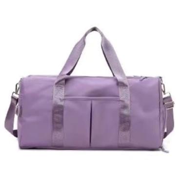 Imagem de Bolsa Impermeável Grande Mala Viagem Esportiva Resistente para Academia,Yoga(Lilás)