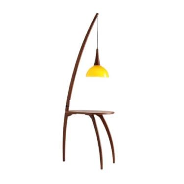 Imagem de Luminária de chão Luminária de chão moderna, luminária mesa lateral madeira, 3 temperaturas cor, para quarto e sala estar