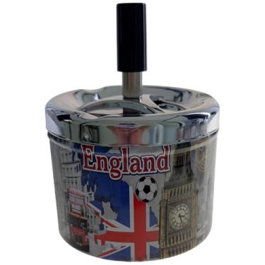 Imagem de Cinzeiro De Inox Com Tampa E Reservatório Grande 12x9cm (MOD J)