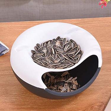 Imagem de Zerodis Prato Duplo Lanche Tigela Casa Jardinagem Bens Domésticos Outros Utensílios Tigela de Nozes Com Suporte Para Celular Para Assistir TV Perfeito Para Nozes e Frutas Tamanho 20X11Cm Prato Duplo