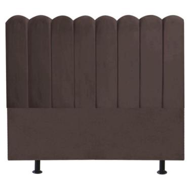 Imagem de Cabeceira Estofada Cama Box Queen 160 Cm Maitê Suede Cor:marrom