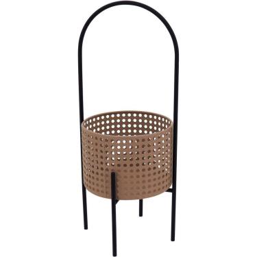 Imagem de Cachepô Metal 50x18x18cm Bege Vaso Decorativo Planta