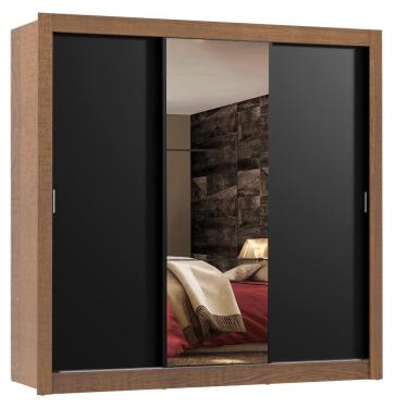 Imagem de Guarda Roupa 3 Portas de Correr com Espelho 4 Gavetas Madesa