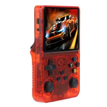 Imagem de SUNGOOYUE Console de Jogos Portátil, Desempenho Aprimorado, Aderência Ergonômica, Bateria de Longa Duração, Joystick Duplo, 32 GB, 64 GB para Amantes de Jogos retrô (Vermelho Transparente)