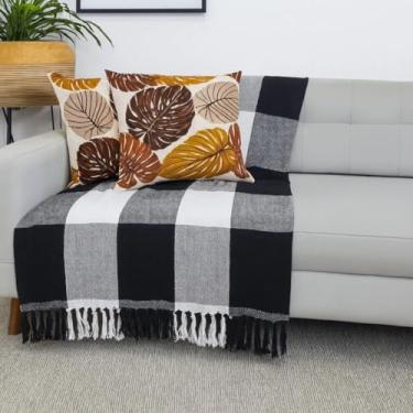 Imagem de Manta Macia para Sofá Grande Algodão Colorida (Xadrez, 2,30 x 1,70 m)