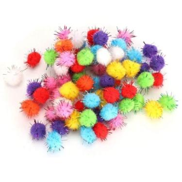 Imagem de Pom Poms Bolas de pelúcia Kit de artesanato DIY 1000 unidades Cor de seda brilhante Macio e peludo Decorações feitas à mão para roupas Concha de telefone Acessórios para cabelo de