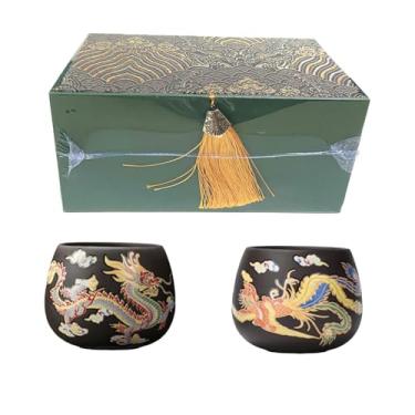 Imagem de Chá de argila Yixing que muda de cor, bule de chá de Kung Fu estilo chinês roxo, feito à mão, dragão e fênix, bule de argila roxa que muda de cor, com caixa de presente de luxo para amantes de chá (2