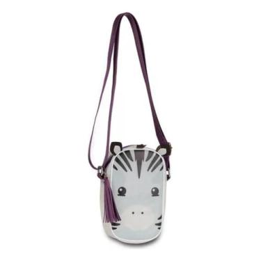 Imagem de Bolsa Infantil Transversal Pequena para Menina, Estilo Casual (Zebra/Níquel/Lisa)