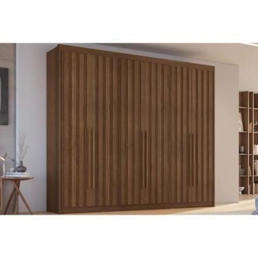Imagem de Guarda Roupa 6 Portas Ripadas E 6 Gavetas Atenas Cacau - Conquista
