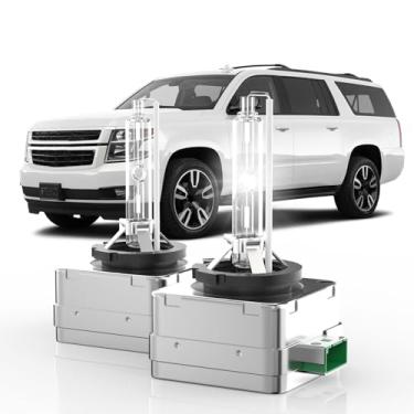 Imagem de OUHAIMOTOR Adequado para lâmpadas de xenon Chevy Suburban D3S HID 2015-2020, 350% de brilho, lâmpada de feixe alto e baixo, branco brilhante 6000K, plug-n-play, de 2