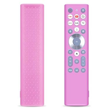 Imagem de ZWP Capa de controle remoto para controle remoto Hisense Smart TV ERF6A80 ERF6E80H, capa de silicone compatível com Hisense ERF6A80 ERF6E80H capa de silicone (rosa)