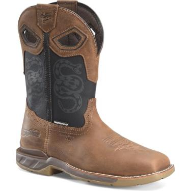 Imagem de DOUBLE-H Bota masculina Phantom Rider Serpentine 28 cm impermeável bico quadrado largo, Preto, 42