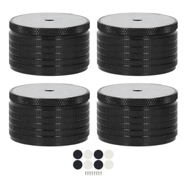 Imagem de Fafeicy 4 PCS Perna de Suporte de Móveis Ajustável de 23 a 37 Mm Liga de Alumínio Com Ajuste de Altura Cama Sofá Mesa Cadeira Risers Suporta até 500 Kg Ideal para Uso Doméstico (preto brilhante)