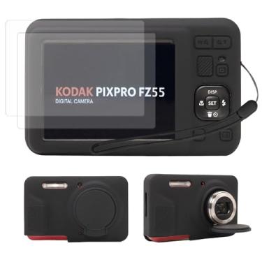 Imagem de Capa de câmera para Kodak Pixpro FZ55, capa protetora de silicone, design slim fit com acessórios (preto)