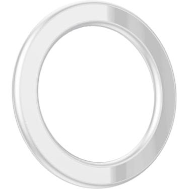 Imagem de Suporte magnético de parede, suporte de telefone com anel magnético, espelho mãos livres para chuveiro suporte magnético para todos os celulares, branco