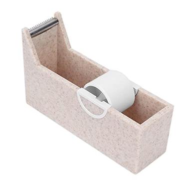 Imagem de Dispensador portátil de fita para extensão de cílios, lâmina de aço inoxidável, suporte para cortador de fita de mesa para salão de beleza, para escritório, casa, salão de beleza, (Bege)